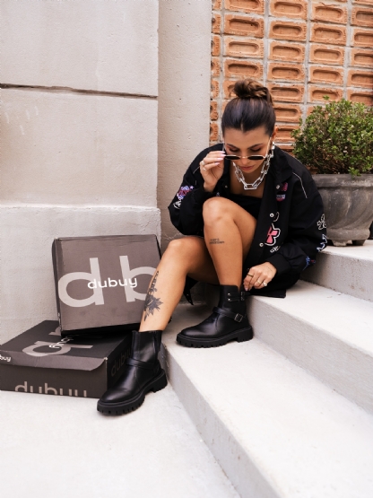 Bota Coturno Boots Preto Feminina "ANDY" 1202DB