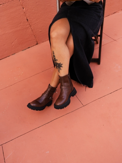 Bota Coturno Boots Marrom Feminina "ANDY" 1202DB
