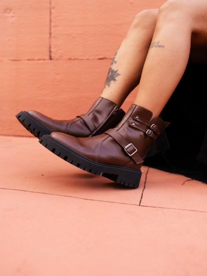 Bota Coturno Boots Marrom Feminina "ANDY" 1202DB