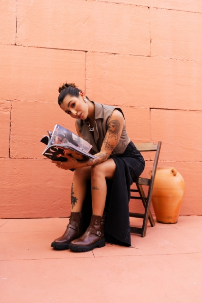 Bota Coturno Boots Marrom Feminina "ANDY" 1202DB