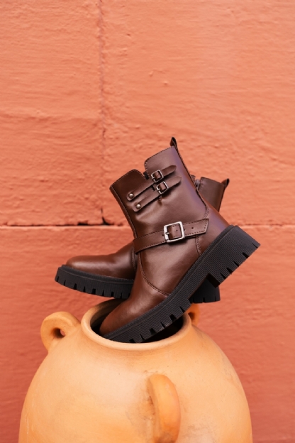 Bota Coturno Boots Marrom Feminina "ANDY" 1202DB