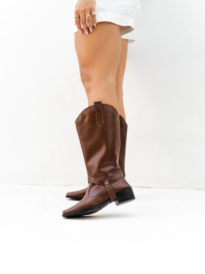 Bota Feminina Country 2 em 1 Marrom "MORGAN" 1706DB