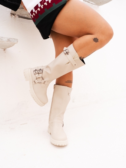 Bota Biker Boots Off-White Feminina "TAYLOR" 1820