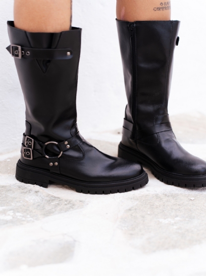 Bota Biker Boots Preto Feminina "TAYLOR" 1820