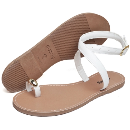 Sandália Rasteira Branco Feminina "MIA" 2034DB