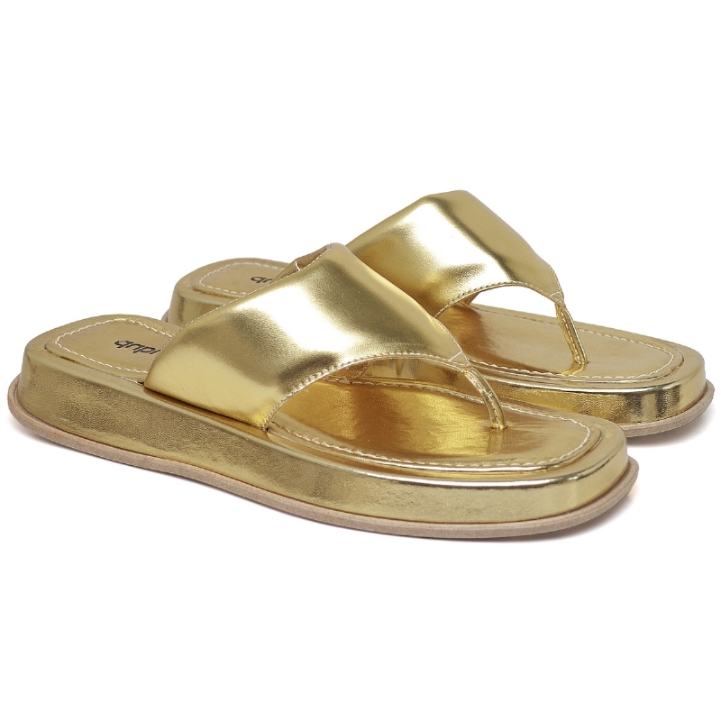 Sandália Plataforma Feminina Dourado "BARI" 2049DB