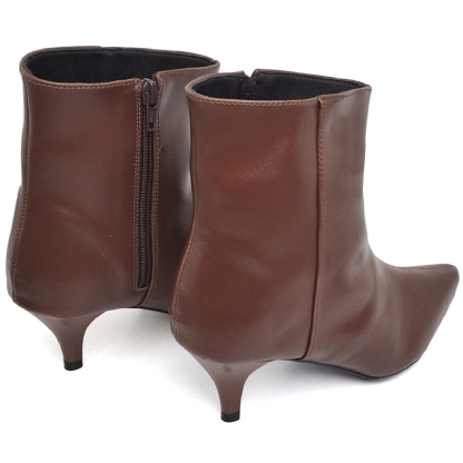 Bota Salto Bico Fino Feminino Marrom "SIENA" 1712DB