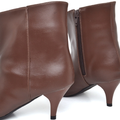 Bota Salto Bico Fino Feminino Marrom "SIENA" 1712DB