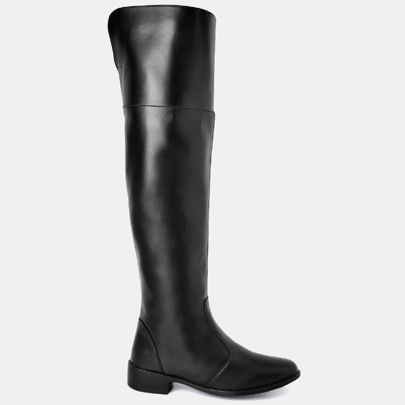 Bota Montaria Over The Knee Salto Preto "JEZY" 1714DB