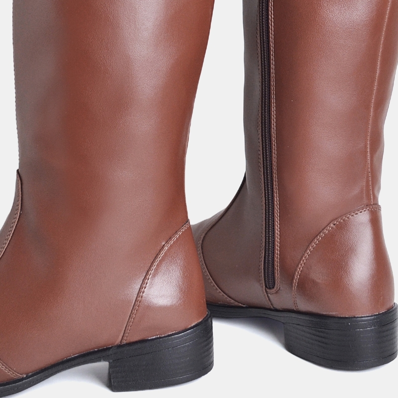 Bota Montaria Over The Knee Salto Marrom "JEZY" 1714DB