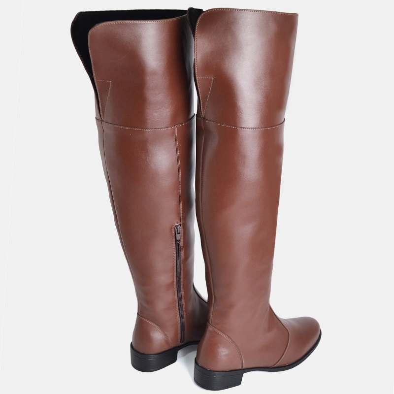 Bota Montaria Over The Knee Salto Marrom "JEZY" 1714DB