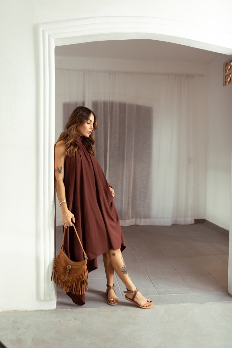 Sandália Rasteira Marrom Feminina "MIA" 2034DB