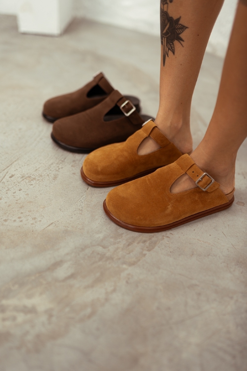 Mule Clog Babuche Caramelo Feminino "BOB" 1902DB