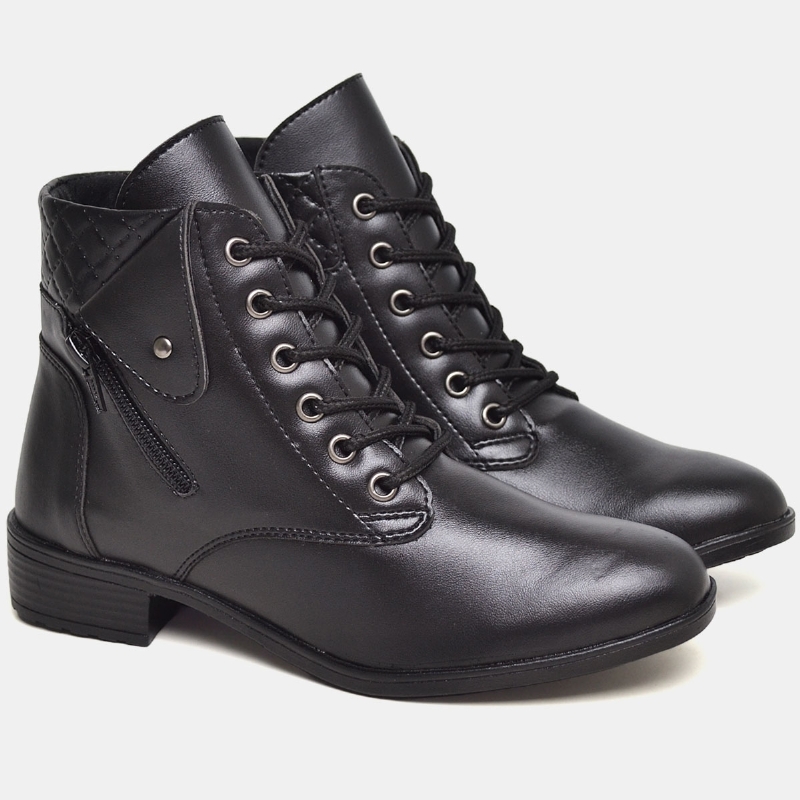 Bota Coturno Feminino Preto "WANA" 201DB