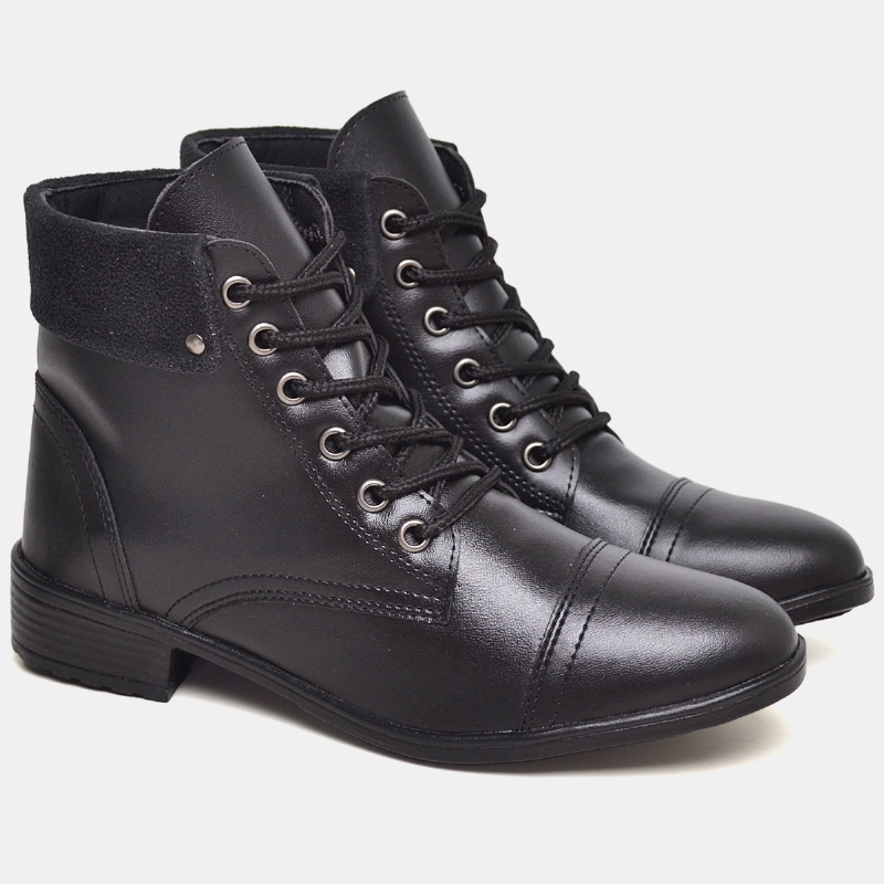 Bota Coturno Feminino Preto "WANA" 601DB