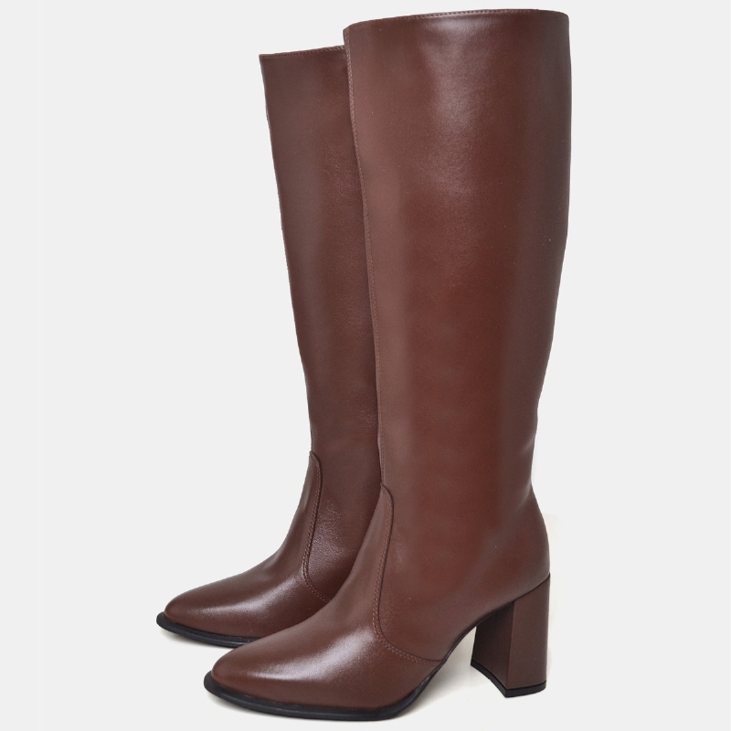 Bota Cano longo Salto Marrom "SERENA" 1716DB
