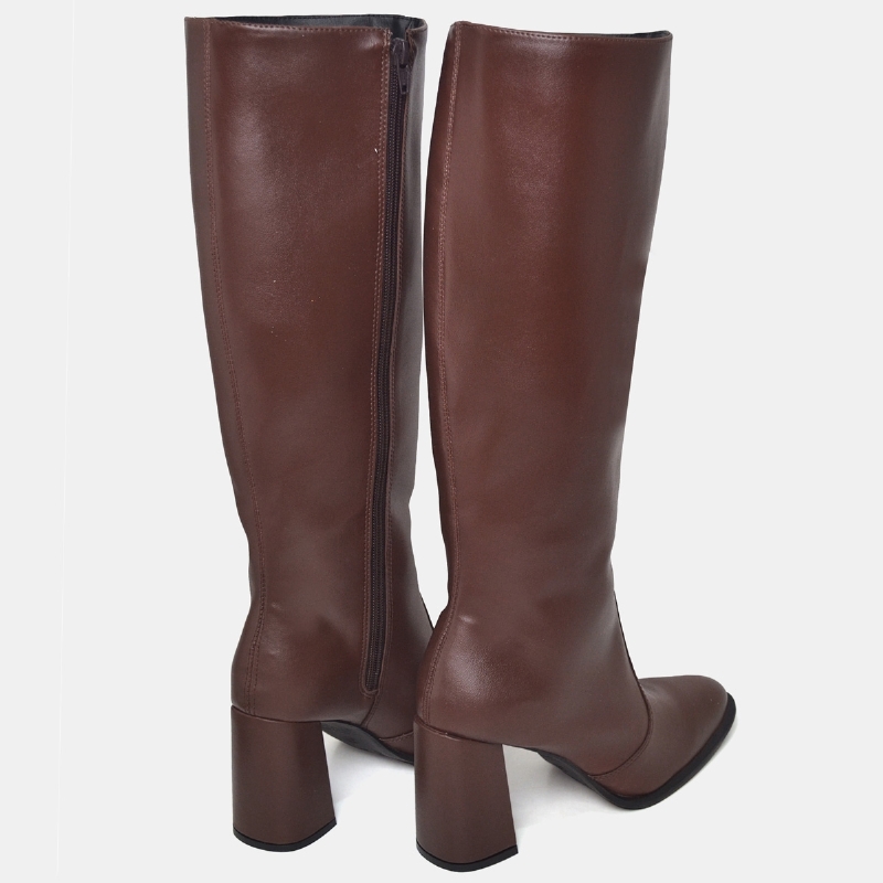 Bota Cano longo Salto Marrom "SERENA" 1716DB