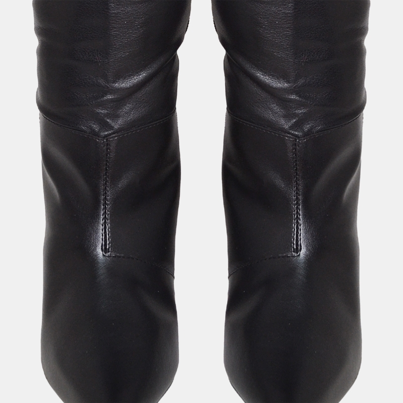 Bota Over The Knee Salto Bico Fino Preto "GLAM" 1710DB