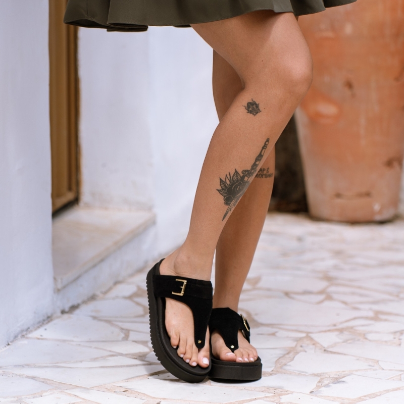 Sandália Papete Feminina Preto "LUMA" 2092DB