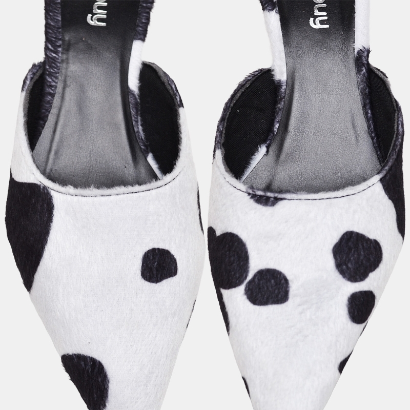 Sapato Scarpin Mule Bico Fino Animal "HAILY" 1314DB