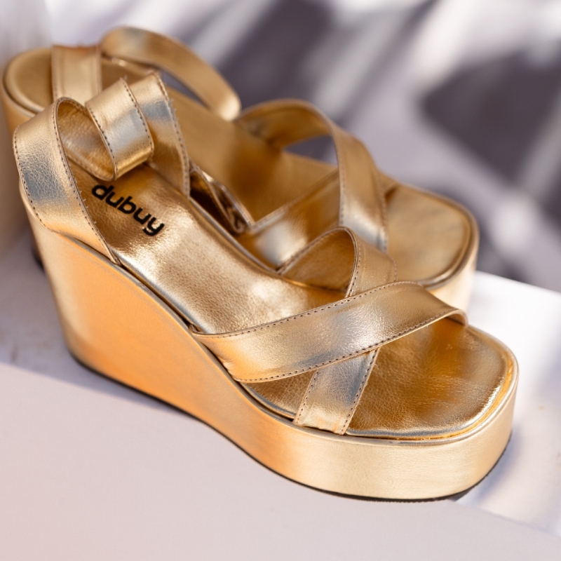 Sandália Plataforma Feminina Dourado "ALICIA" 2112DB