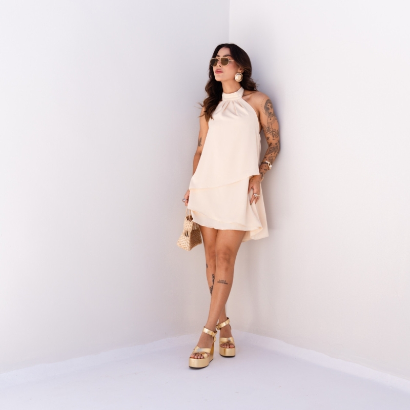 Sandália Plataforma Feminina Dourado "ALICIA" 2112DB