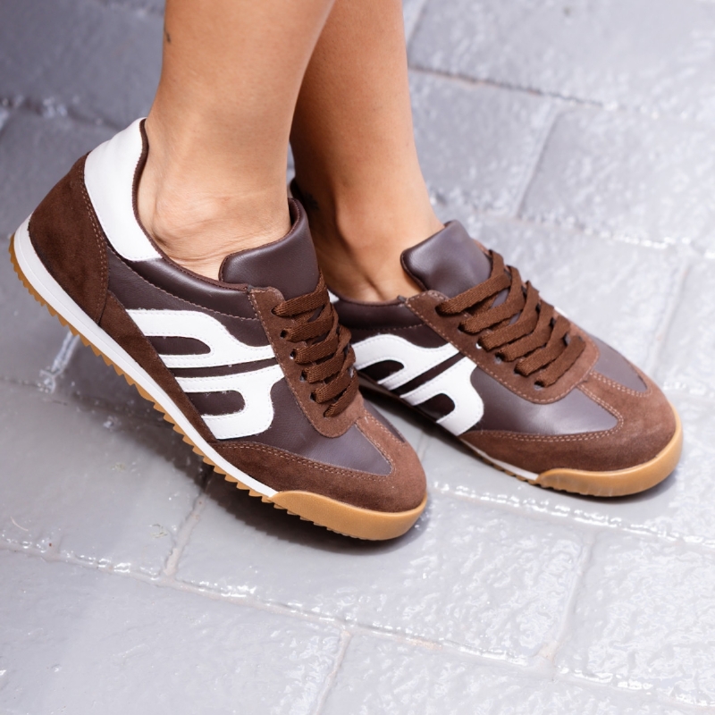 Tênis Jogger Feminino Tratorado Marrom "BONE" 044DB