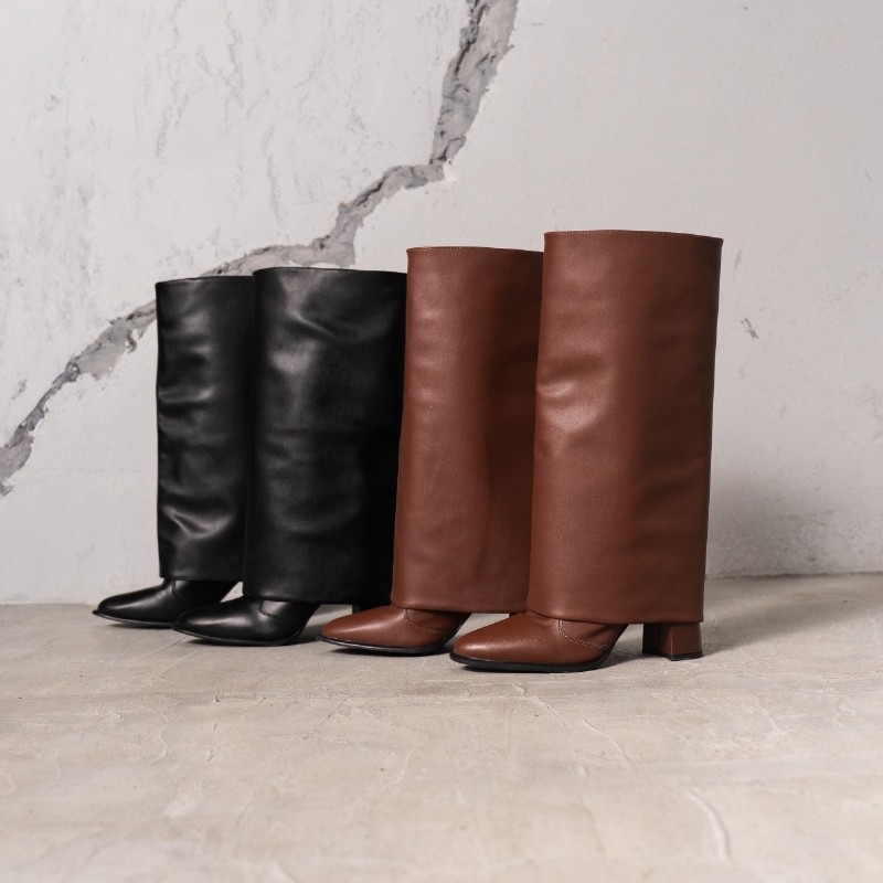 Bota Capa Cano Alto 2 em 1 Marrom "Nicole" 1720DB