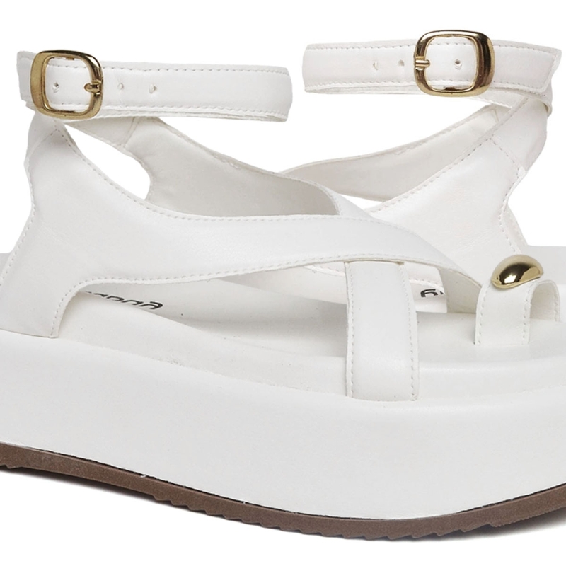 Papete Sandália Plataforma Branco "BELA" 2090DB