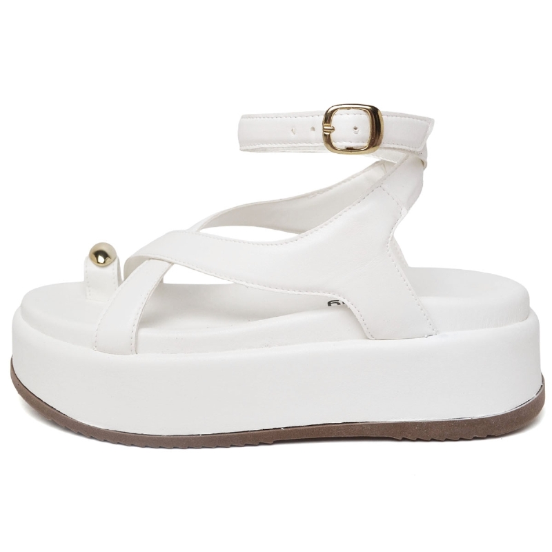 Papete Sandália Plataforma Branco "BELA" 2090DB