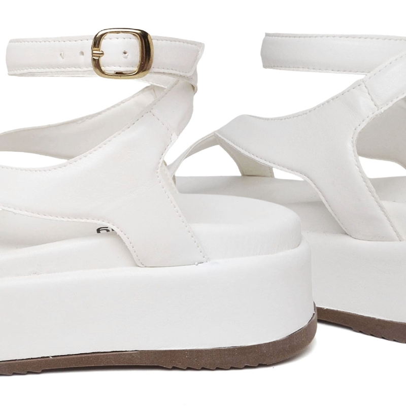 Papete Sandália Plataforma Branco "BELA" 2090DB
