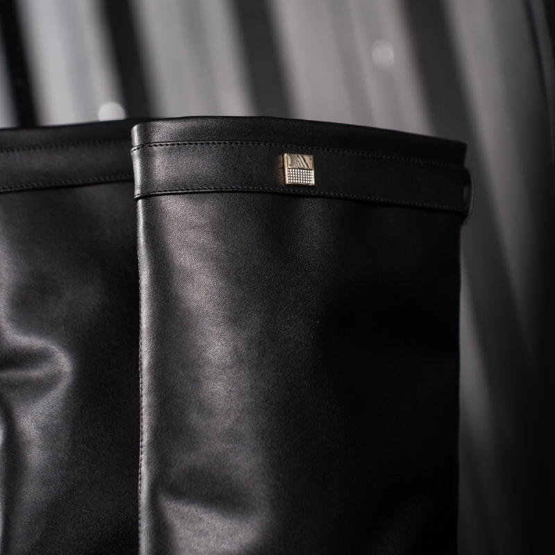 Bota Capa Cano Alto Preto "MAIA" 1722DB