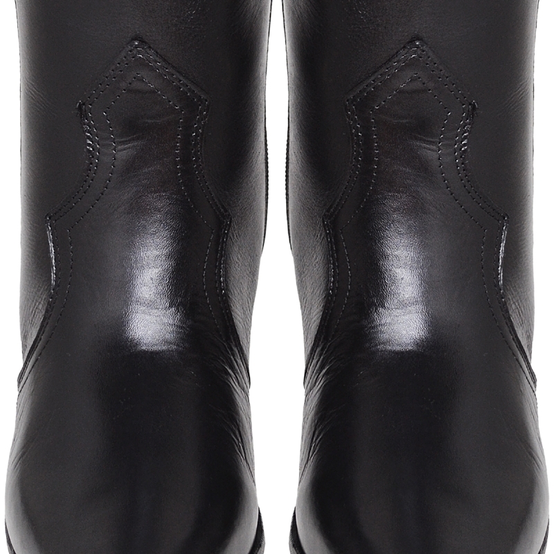 Bota Country Feminina Couro Legítimo Preto "KIM" 1726DB
