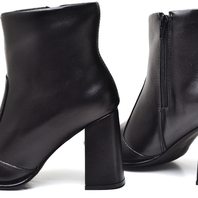Bota Cano Baixo Couro Legitimo Preto 1728DB