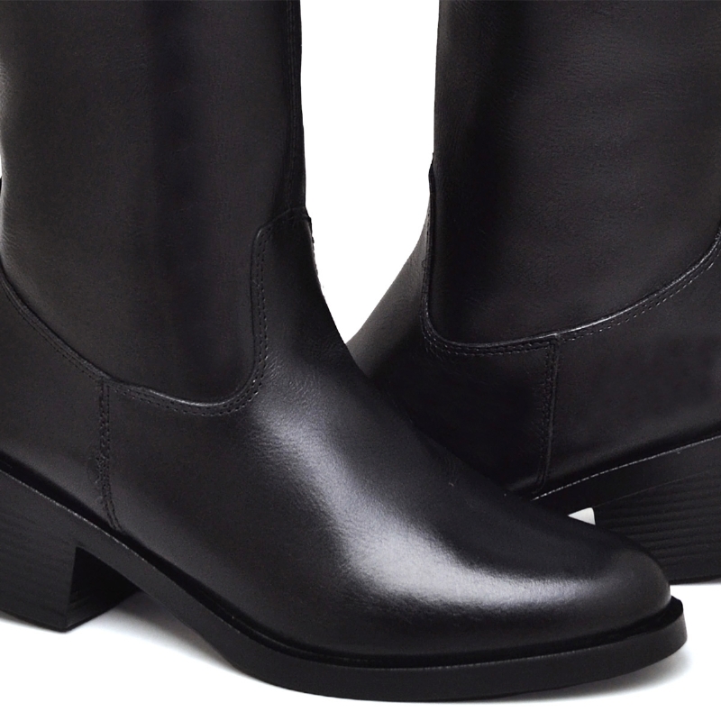 Bota Montaria Couro Legitimo Preto  1730DB