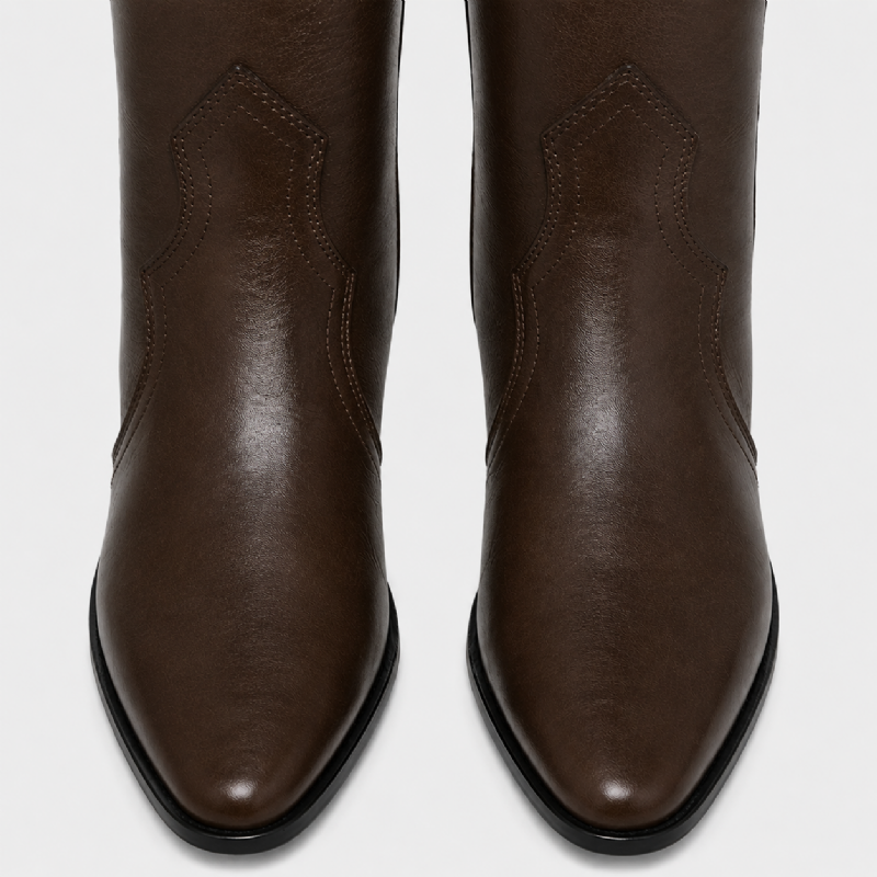 Bota Country Feminina Couro Legítimo Marrom "KIM" 1726DB