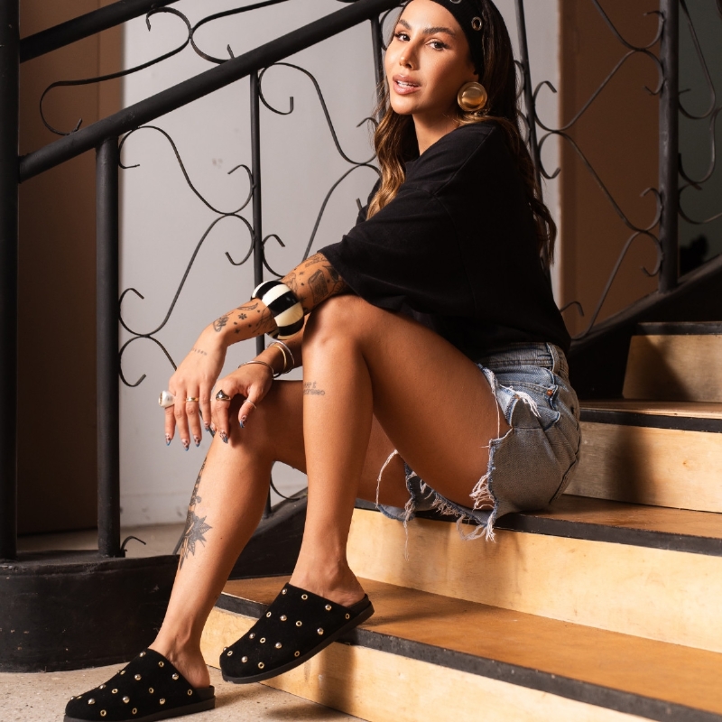 Mule Clog Babuche Preto Feminino "JOJÔ" 1910DB