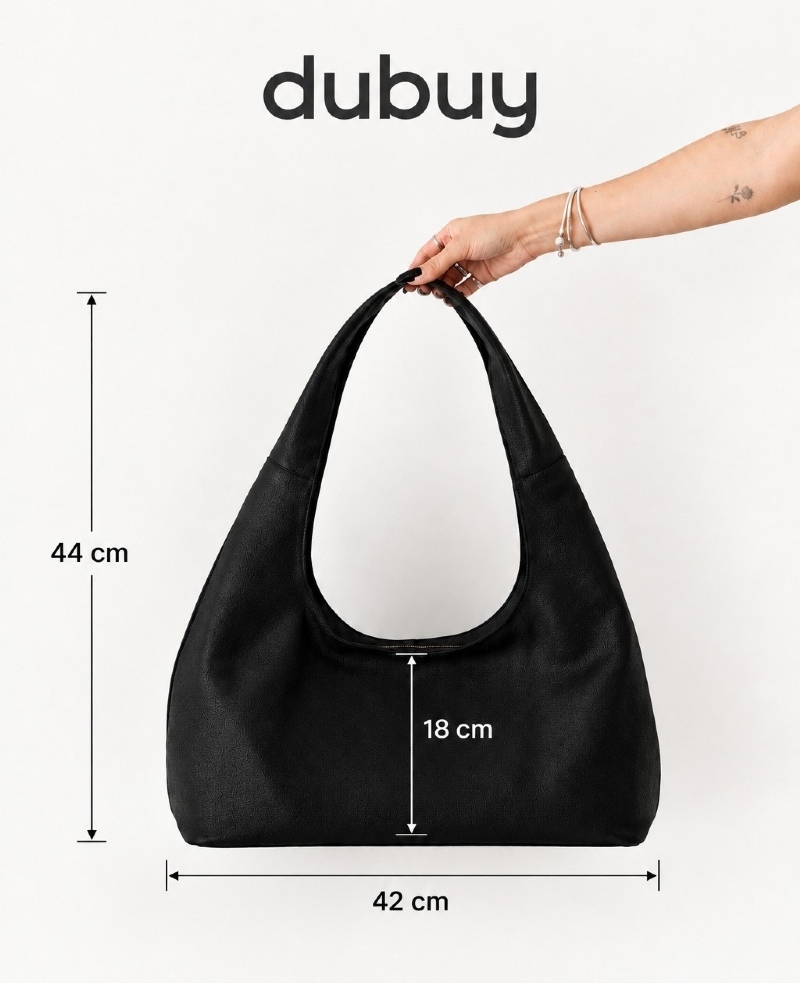 Bolsa Grande Couro Legítimo Preto "GAYA" 402DB
