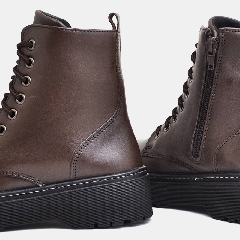 Bota Coturno Feminino Marrom Couro Legítimo 1108DB