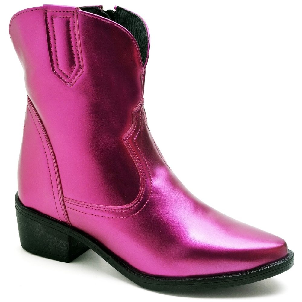 Botas West Country Feminina Bota Country Feminina Rosa Metalizado